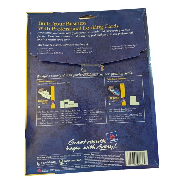 Avery 5376 Business Cards Laser Easy to Format 250 2 x 3.5 Inch Ivory (210 Left) - Picture 3 of 4